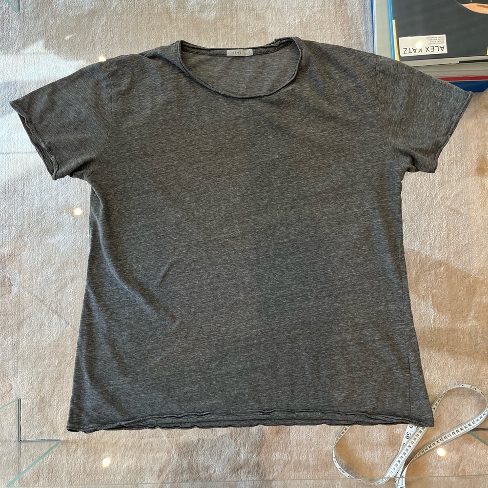 6397 Heathered Gray Rolled Hem Tshirt Size Small